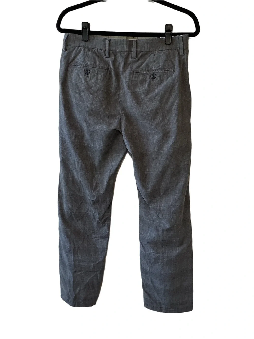 Banana Republic Kentfield Windowpane Plaid Pants 554432 Charcoal Gray Waist 31